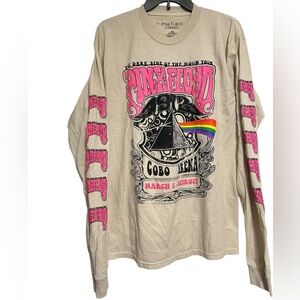 Pink Floyd Dark Side of the Moon Tour 1973 Cream Long Sleeve Tee Size M/L